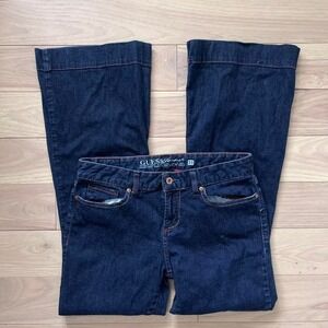 Y2k Guess Ultra Flare Mid Rise Denim Jeans Womens Sz 31 Cowgirl Western